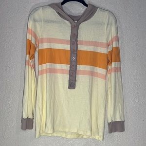 Free People Long Sleeve T-shirt Hoodie small pinhole on sleeve pictured. B15